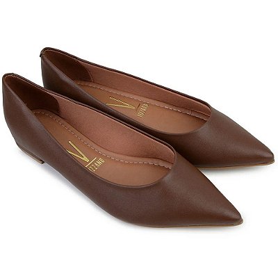 Sapatilha Feminina Pelica Bico Fino - Cacau - Vizzano