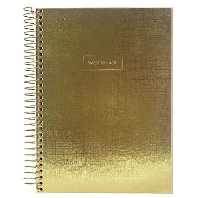 Caderno Colegial West Village Metalizado - Ouro - 160 Folhas - Tilibra