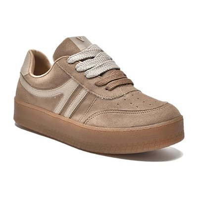 Tênis Feminino Casual Camurça - Marrom - Via Marte