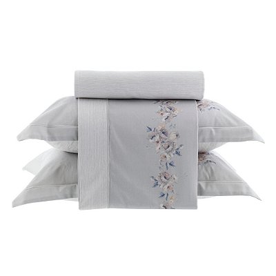 Jogo de Cama Lazio 300 Fios Acentinado Queen - Virginy - Kacyumara