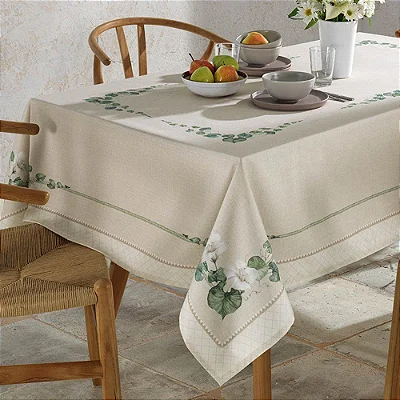 Toalha de Mesa Quadrada Renova 4 Lugares - Botânica D - Döhler Clean