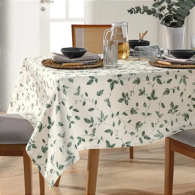 Toalha de Mesa Quadrada Athenas 4 Lugares - Botânica 01 - Döhler Clean