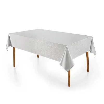Toalha de Mesa Blanka Jacquard Retangular - 6 Lugares - Branco - Karsten