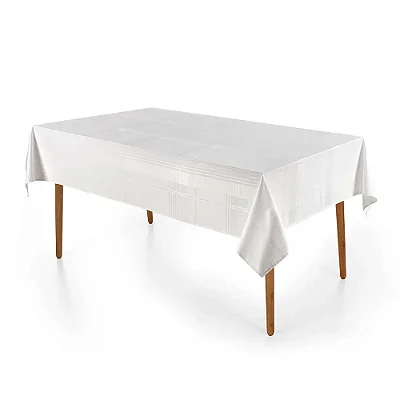 Toalha de Mesa Jacquard Retangular Fragnani - 6 Lugares - Branca - Karsten