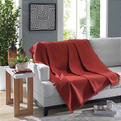 Manta para Sofá Marrocos 1,50 x 1,20m - Vermelho 7101 - Döhler