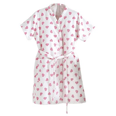 Roupão Adulto Fiore Velour Coração Rosa - GG - Döhler