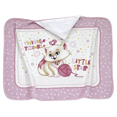 Toalha de Banho Com Capuz Velour - Gatinha Baby - Döhler