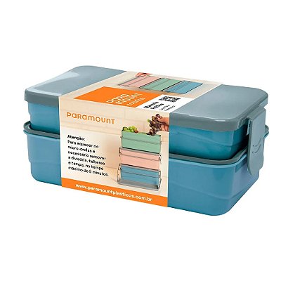 Marmita Prática com Par de Talher - Azul - Paramount