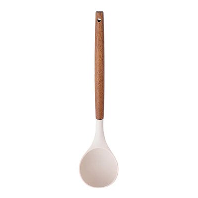 Concha de Silicone com Cabo de Madeira - Creme - Paramount