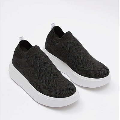 Tênis Feminino Knit Start - Preto - Petite Jolie