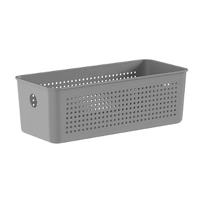 Cesto Organizador Retangular Flow 3 Litros - Chumbo - Ou