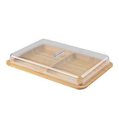 Porta Frios Duplo com Tampa  Sense - Bambu - Ou