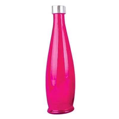 Garrafa de Vidro Color Acqua com Tampa de Inox 1,1 Litros  - Rosa - Tuut