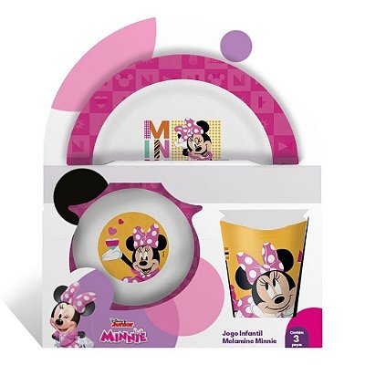 Jogo Infantil Melamine Minnie 3 peças - Tuut