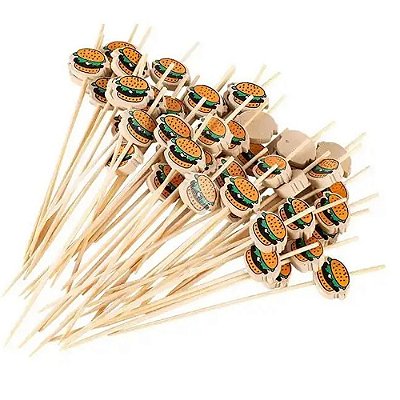 Palitos de Bambu para Aperitivos 12 cm - Burguer - Tuut
