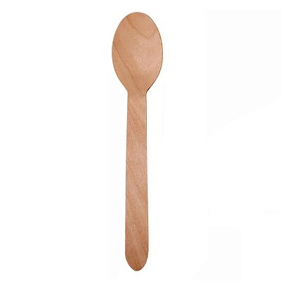 Colher Descartável de Madeira 10 cm - 100 und - Tuut