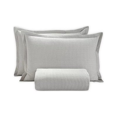 Kit Colcha Dream Piquet Casal - Cinza - 3 Peças - Estamparia