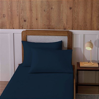 Lençol Com Elástico Malha Solteiro - Azul Real - Vivaldi