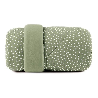 Edredom Dupla Face Malha Fio Penteado King - Bits Verde - Altenburg