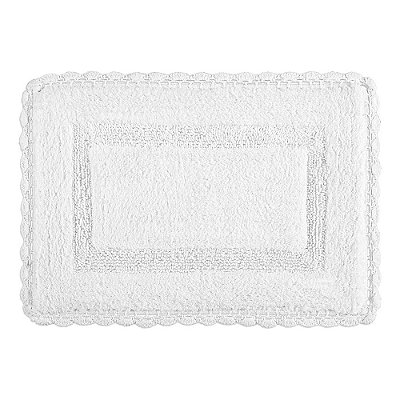 Tapete Retangular de Crochê 50cm x 70cm - Branco - Kacyumara
