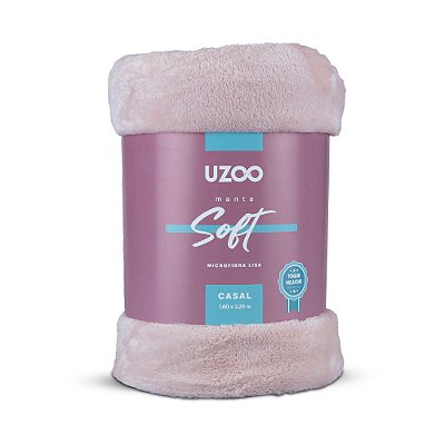 Manta Microfibra Soft Casal - Rose - Uzoo