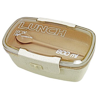 Pote Marmita Lunch Box 800ml Com Divisória - Bege - Jacki Design