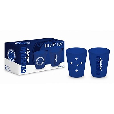Jogo de Copos de Dose Cruzeiro - 2 Peças - 55ml - Brasfoot