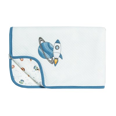 Manta Infantil Matelassê Primeira Jornada - Azul Nimbus - Hug