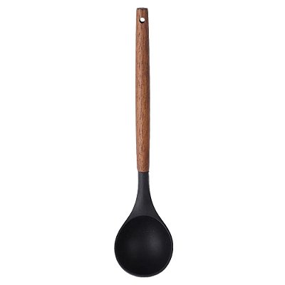 Concha de Silicone com Cabo de Madeira - Preta - Paramount
