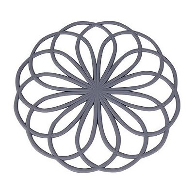Descanso de Panela Flor de Silicone - Cinza - Mimo Style