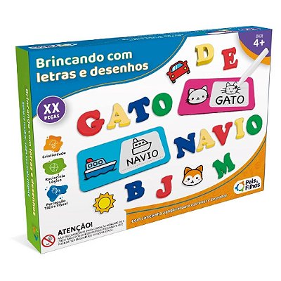 Brincando com Letras e Desenhos 112 Peças - Pais e Filhos