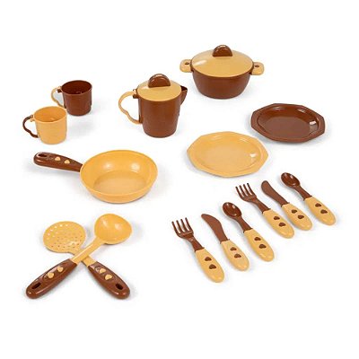 Kit de Cozinha Completo Tateti - Marrom e Bege - Calesita