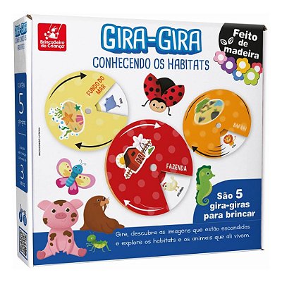 Jogo Educativo Gira-Gira Conhecendo os Habitats - Brincadeira de Criança