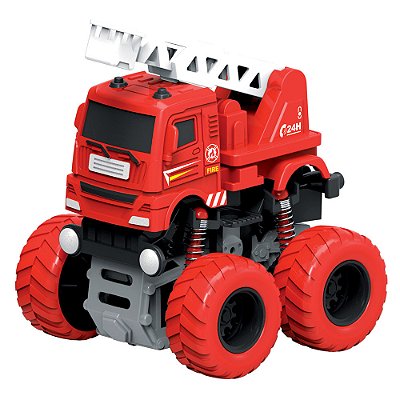 Carro Bombeiro Maluco com Escada - DM Toys