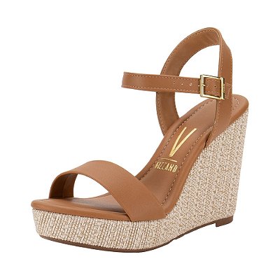 Sandália Feminina Anabela - Caramelo - Vizzano