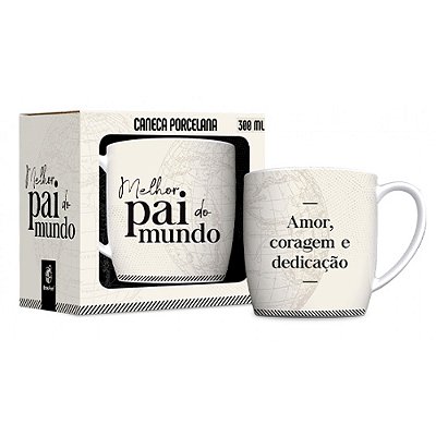 Caneca de Porcelana - 300ml - Melhor Pai do Mundo - Brasfoot