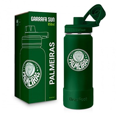 Garrafa Térmica Sun Base Silicone - Palmeiras - 850ml - Brasfoot