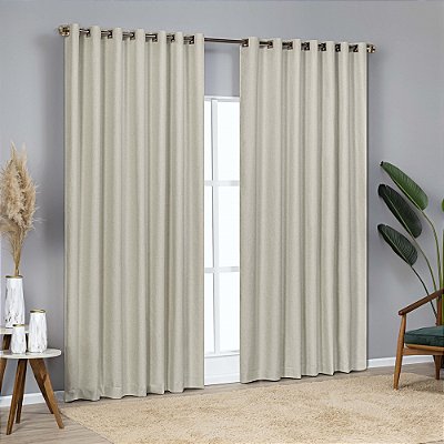 Cortina Blackout Linen - 4,00m x 2,60m - Palha - M&C