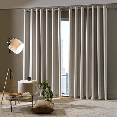 Cortina Blackout Linen - 4,00m x 2,60m - Cinza - M&C