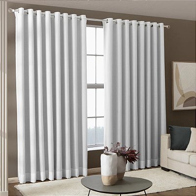 Cortina Antonela Voil Forro Blackout - 2,60m x 4,00m - Branca - M&C