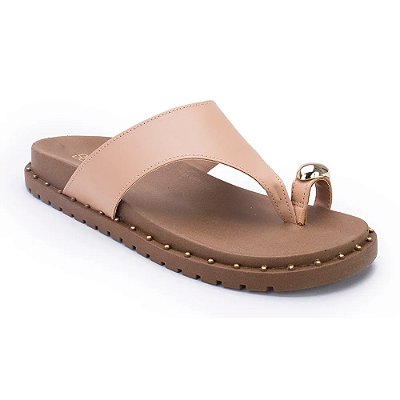 Sandália Flatform Casual Detalhe Dedo - Natural - Sua Cia