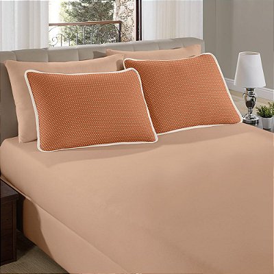 Jogo de Cama Casal - Ciranda Terracota - 3 Peças - Vivaldi Premium