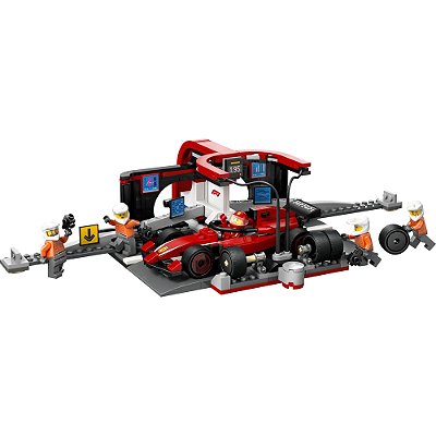 Lego City - Pit Stop e Equipe da F1 com Ferrari - 322 Peças - Lego