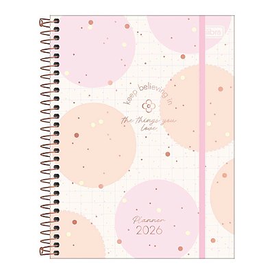 Agenda Planner Espiral Soho 2026 - Esferas Pastéis - Tilibra