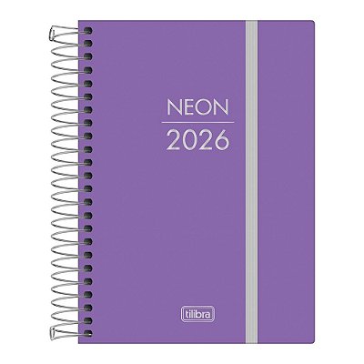 Agenda Espiral Diária Neon 2026 - Lilás - Tilibra