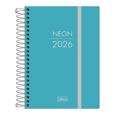 Agenda Espiral Diária Neon 2026 - Azul - Tilibra