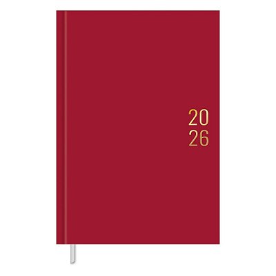 Agenda Executiva Costurada Diária Napoli 2026 - Vermelho - Tilibra