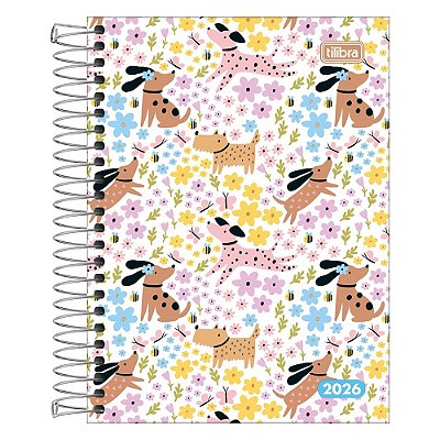 Agenda Diária Pepper Feminina 2026 - Dogs - Tilibra