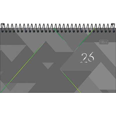 Agenda de Bolso Spot 2026 - Cinza/Verde - Tilibra