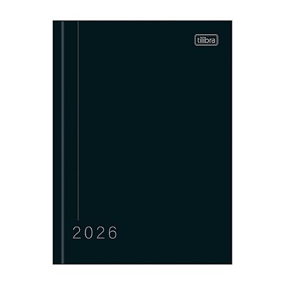 Agenda Costurada Diária Pepper 2026 - Preto - Tilibra